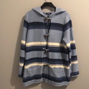 CHAPS TOGGLE SWEATER JACKET (L)